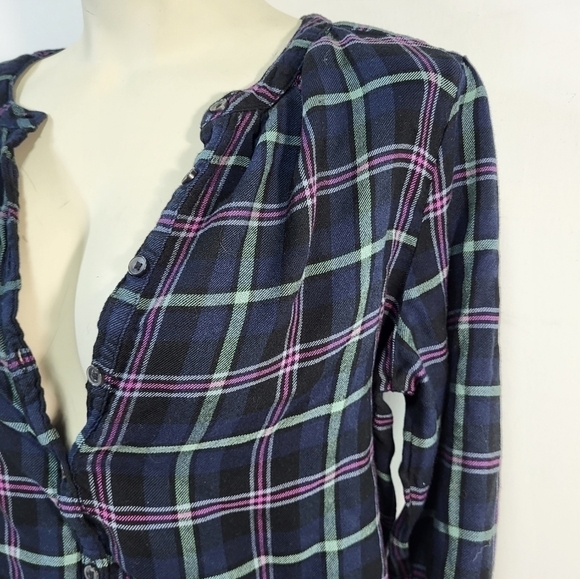 Lucky Brand Plaid Button Up Blouse - Picture 4 of 5